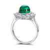 ANSTER JEWELRY 3 CTW Round Lab Grown Emerald 18K Gold Ring