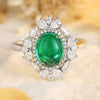 ANSTER JEWELRY 3 CTW Round Lab Grown Emerald 18K Gold Ring