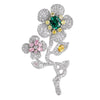 ANSTER JEWELRY Flower Shape Gemstone Brooch