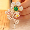 دبوس زينة حجر كريم على شكل زهرة من ANSTER JEWELRY