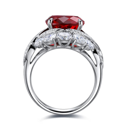 4.8 CTW Oval Lab Grown Ruby S925 Ring plated