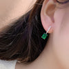 ANSTER JEWELRY 2.75 CTW Victorian Lab Grown Emerald 18K Gold Earrings