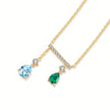 ANSTER JEWELRY 0.7 CTW Pear Lab Grown Emerald 18K Gold Necklace