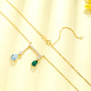 ANSTER JEWELRY 0.7 CTW Pear Lab Grown Emerald 18K Gold Necklace