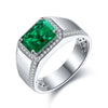 ANSTER JEWELRY 3 CTW Victorian Lab Grown Emerald 18K Gold Ring