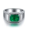 ANSTER JEWELRY 3 CTW Victorian Lab Grown Emerald 18K Gold Ring