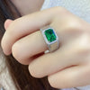 ANSTER JEWELRY 3 CTW Victorian Lab Grown Emerald 18K Gold Ring