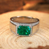 ANSTER JEWELRY 3 CTW Victorian Lab Grown Emerald 18K Gold Ring