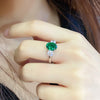 ANSTER JEWELRY 2.2 CTW Oval Lab Grown Emerald 18K Gold Ring