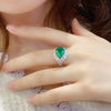 ANSTER JEWELRY 3.42 CTW Oval Lab Grown Emerald 18K Gold Ring plated Eye Design