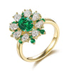 ANSTER JEWELRY 0.83 CTW Oval Lab Grown Emerald 18K Gold Ring