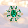 ANSTER JEWELRY 0.83 CTW Oval Lab Grown Emerald 18K Gold Ring