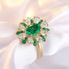 ANSTER JEWELRY 0.83 CTW Oval Lab Grown Emerald 18K Gold Ring