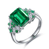 ANSTER JEWELRY 3 CTW Victorian Lab Grown Emerald 18K Gold Ring
