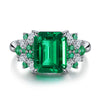 ANSTER JEWELRY 3 CTW Victorian Lab Grown Emerald 18K Gold Ring