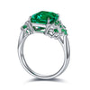 ANSTER JEWELRY 3 CTW Victorian Lab Grown Emerald 18K Gold Ring