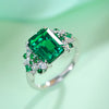 ANSTER JEWELRY 3 CTW Victorian Lab Grown Emerald 18K Gold Ring