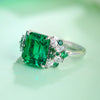 ANSTER JEWELRY 3 CTW Victorian Lab Grown Emerald 18K Gold Ring