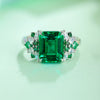 ANSTER JEWELRY 3 CTW Victorian Lab Grown Emerald 18K Gold Ring
