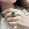 ANSTER JEWELRY 3 CTW Victorian Lab Grown Emerald 18K Gold Ring