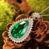 ANSTER JEWELRY 11 CTW Pear Lab Grown Emerald 18K Gold Necklace