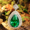 ANSTER JEWELRY 11 CTW Pear Lab Grown Emerald 18K Gold Necklace