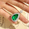 ANSTER JEWELRY 11 CTW Pear Lab Grown Emerald 18K Gold Necklace