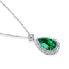 ANSTER JEWELRY 11 CTW Pear Lab Grown Emerald 18K Gold Necklace