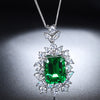 ANSTER JEWELRY 5 CTW Asscher Lab Grown Emerald 9K Gold Necklace
