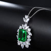 ANSTER JEWELRY 5 CTW Asscher Lab Grown Emerald 9K Gold Necklace