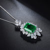ANSTER JEWELRY 5 CTW Asscher Lab Grown Emerald 9K Gold Necklace