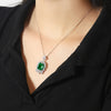 ANSTER JEWELRY 5 CTW Asscher Lab Grown Emerald 9K Gold Necklace