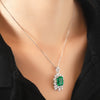 ANSTER JEWELRY 5 CTW Asscher Lab Grown Emerald 9K Gold Necklace