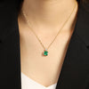 ANSTER JEWELRY 1.84 CTW Asscher Lab Grown Emerald 18K Gold Necklace
