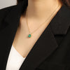 ANSTER JEWELRY 1.84 CTW Asscher Lab Grown Emerald 18K Gold Necklace