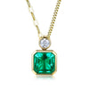 ANSTER JEWELRY 1.84 CTW Asscher Lab Grown Emerald 18K Gold Necklace