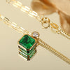 ANSTER JEWELRY 1.84 CTW Asscher Lab Grown Emerald 18K Gold Necklace