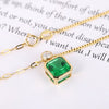 ANSTER JEWELRY 1.84 CTW Asscher Lab Grown Emerald 18K Gold Necklace