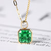 ANSTER JEWELRY 1.84 CTW Asscher Lab Grown Emerald 18K Gold Necklace