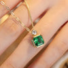 ANSTER JEWELRY 1.84 CTW Asscher Lab Grown Emerald 18K Gold Necklace