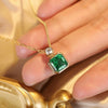 ANSTER JEWELRY 1.84 CTW Asscher Lab Grown Emerald 18K Gold Necklace
