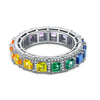ANSTER JEWELRY Rainbow Lab Grown Gemstone Eternity BandWomen Gift