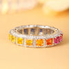 ANSTER JEWELRY Rainbow Lab Grown Gemstone Eternity BandWomen Gift