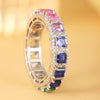 ANSTER JEWELRY Rainbow Lab Grown Gemstone Eternity BandWomen Gift