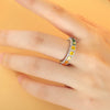 ANSTER JEWELRY Rainbow Lab Grown Gemstone Eternity BandWomen Gift