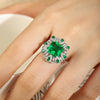 ANSTER JEWELRY 3.5 CTW Victorian Lab Grown Emerald 9K Gold Ring