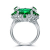 ANSTER JEWELRY 3.5 CTW Victorian Lab Grown Emerald 9K Gold Ring
