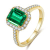 ANSTER JEWELRY 1.1 CTW Victorian Lab Grown Emerald 9K Gold Ring