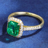 ANSTER JEWELRY 1.1 CTW Victorian Lab Grown Emerald 9K Gold Ring