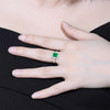 ANSTER JEWELRY 1.1 CTW Victorian Lab Grown Emerald 9K Gold Ring